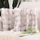 MADIZZ Pack of 2 Thick Plush Faux Wool Throw Pillow Covers Soft Boho Throw Pillows Luxurious Cushion Covers for Couch Sofa Bedroom Living Room Home Decor 18x18 Inch White Taupe