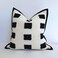 Mebellezza Tufted Decorative Boho Black and White Throw Pillow Cover 18x18 inches Soft and Luxurious Chenille Fabric Elegant Design Cushion Covers for Couch Bedroom Living Room Home Decor