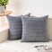 Aegero Pack of 2 Corduroy Decorative Throw Pillow Covers 18x18 InchSoft Boho Striped Pillow Covers Modern Farmhouse Home Decor for Sofa Living Room Couch BedLight Grey