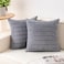 Aegero Pack of 2 Corduroy Decorative Throw Pillow Covers 18x18 InchSoft Boho Striped Pillow Covers Modern Farmhouse Home Decor for Sofa Living Room Couch BedLight Grey