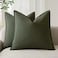 Foindtower Pack of 2 Decorative Linen Solid Throw Pillow Covers Soft Accent Cushion Case Farmhouse Neutral Pillowcase for Chair Couch Sofa Bedroom Living Room Home Decor 24 x 24 Inch Dark Olive Green