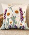 Kokaaee Embroidered Throw Pillow Cover 18x18 Decorative Pillow Cover with Zipper Aesthetic Cute Design Boho Spring Summer Throw Pillowcase for Living Room Couch Sofa Bed Wild Floral