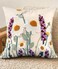 Kokaaee Embroidered Throw Pillow Cover 18x18 Decorative Pillow Cover with Zipper Aesthetic Cute Design Boho Spring Summer Throw Pillowcase for Living Room Couch Sofa Bed Wild Floral