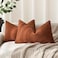 Foindtower Pack of 2 Soft Textured Throw Decorative Pillow Covers Lumbar Accent Solid Cushion Cover Cozy Farmhouse Pillow Case with Zipper for Couch Sofa Bed Living Room 12x20 Inch Burnt Orange
