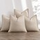 MIULEE Beige Linen Pillow Covers Pack of 4 Decorative Natural Solid Throw Pillow Covers Soft Accent Boho Farmhouse Couch Pillowcases Modern Spring Home Decors for Living Room Bed Sofa 18x18 Inch