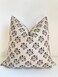 CANYON THEORY STUDIO Hand Block Print Pure Linen Throw Pillow Cover Handmade Vintage Cushion Cover Amber 20x20