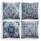 M-Qizi MQizi Blue Throw Pillows Covers for Couch Decorative Pillow Covers 18x18 Set of 4 Blue and White Pillow Covers Chinoiserie Pillow Cover Chinoiserie Dcor