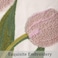 Tosleo Embroidered Throw Pillow Covers 16X16 Pack of 2 Pink Tulip Pillow Covers Spring Floral Floor Tufted Pillowcases Farmhouse Decor Cushion Cover Square Summer Decoration Pillow Case