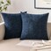 EMEMA Square Throw Pillow Covers 20x20 Inch Set of 2 Decorative Couch Pillow Covers Chenille Modern Solid Pillowcases for Sofa Bedroom Navy Blue 50x50CMOnly Covers