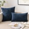 EMEMA Square Throw Pillow Covers 20x20 Inch Set of 2 Decorative Couch Pillow Covers Chenille Modern Solid Pillowcases for Sofa Bedroom Navy Blue 50x50CMOnly Covers