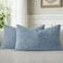 a moment Blue Chenille Throw Pillow Covers 12x20 Inch Pack of 2 Modern Decorative Throw Pillow Covers Farmhouse Cross Covers Modern Home Decor for Sofa Bedroom Living Room