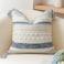 BlissBlush Coastal Blue Boho Decorative Throw Pillow Cover 18x18 Modern Bohemian Accent Pillow Case Square Woven Textured Farmhouse Pillows for Couch Bed Pack of 1