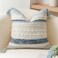 BlissBlush Coastal Blue Boho Decorative Throw Pillow Cover 18x18 Modern Bohemian Accent Pillow Case Square Woven Textured Farmhouse Pillows for Couch Bed Pack of 1