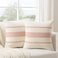 Fancy Homi Set of 2 Boho Pink Decorative Throw Pillow Cover 18x18 Inch for Couch Bed Sofa Aesthetic Modern Organic Farmhouse Home Decor Soft Cotton Cute Accent Macrame Woven Cushion Case