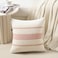 Fancy Homi Set of 2 Boho Pink Decorative Throw Pillow Cover 18x18 Inch for Couch Bed Sofa Aesthetic Modern Organic Farmhouse Home Decor Soft Cotton Cute Accent Macrame Woven Cushion Case