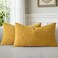 a moment Mustard Yellow Chenille Throw Pillow Covers 12x20 Inch Pack of 2 Modern Decorative Throw Pillow Covers Farmhouse Cross Covers Home Decor for Sofa Bedroom Living Room