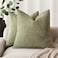 Foindtower Pack of 2 Soft Textured Chenille Throw Decorative Pillow Covers Square Accent Solid Cushion Cover Cozy Neutral Farmhouse Pillow Case for Couch Sofa Bedroom Living Room 18x18 InchSage Green