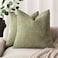 Foindtower Pack of 2 Soft Textured Chenille Throw Decorative Pillow Covers Square Accent Solid Cushion Cover Cozy Neutral Farmhouse Pillow Case for Couch Sofa Bedroom Living Room 18x18 InchSage Green