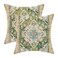 Gohdiwh Green Boho Pillow Covers 16x16 Set of 2 Carpet Rug Design Decorative Boho Throw Pillows Linen Farmhouse Bohemian Cushion Pillow Covers for Sofa Couch Outdoor Decor