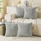 Cozoomy Set of 4 Grey Decorative Throw Pillow Covers 18x18 Inch Corduroy Pillow Covers for Bed Couch Sofa Living Room Soft Square Cushion Cases