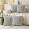 Cozoomy Set of 4 Grey Decorative Throw Pillow Covers 18x18 Inch Corduroy Pillow Covers for Bed Couch Sofa Living Room Soft Square Cushion Cases
