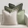 MIULEE Decorative Couch Pillow Covers Neutral Linen Fringe Throw Pillows Set of 4 Boho Farmhouse Accent Cushions for Bed Sofa Living Room Spring Home Decor 18x18 Inch BeigeSage Green