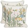 Pilmandu Set of 2 Embroidered Decorative Throw Pillow Covers Couch Square Pillowcases Cushion for Bedroom Sofa Farmhouse Decor 18x18 Inch Yellow Daisy