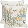 Pilmandu Set of 2 Embroidered Decorative Throw Pillow Covers Couch Square Pillowcases Cushion for Bedroom Sofa Farmhouse Decor 18x18 Inch Yellow Daisy