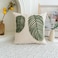 VANNCIO Linen Green Leaf Throw Pillow Cover Square Pillowcase with Tufted Tropical Palm Leaves Modern Decorative Cushion Sham for Rustic Spring Summer Home Outdoor Decor 18x18 inches 1PCS
