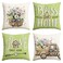 AVOIN colorlife Bless Our Home Eucalyptus Leaves Throw Pillow Covers 18 x 18 Inch Spring Truck Cushion Case for Home Sofa Couch Set of 4