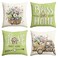AVOIN colorlife Bless Our Home Eucalyptus Leaves Throw Pillow Covers 18 x 18 Inch Spring Truck Cushion Case for Home Sofa Couch Set of 4