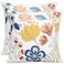 Pilmandu Pack of 2 Embroidered Decorative Throw Pillow Cover 18x18 Inch Farmhouse Floral Pillowcase for Living Room Sofa Bed Floral