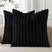 Pallene Faux Fur Plush Throw Pillow Covers 18x18 Set of 2 Luxury Soft Fluffy Striped Decorative Pillow Covers for Sofa Couch Living Room Black