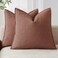 Foindtower Pack of 2 Decorative Linen Soild Throw Pillow Covers Soft Accent Euro Cushion Case Boho Farmhouse Pillowcase for Chair Couch Sofa Bedroom Living Room Home Decor 16 x 16 Inch Rust Red