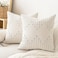 LILEPOY Boho Throw Pillow Covers 20x20 Set of 2 Neutral Decorative Textured Cushion Case Farmhouse Pillowcase Modern Square Pillow Covers for SofaCouch Living RoomBeige and Green