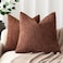 Foindtower Pack of 2 Soft Textured Chenille Throw Decorative Pillow Covers Square Accent Solid Cushion Cover Cozy Neutral Farmhouse Pillow Case for Couch Sofa Bedroom Living Room 20x20 InchRed Taupe