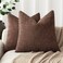 Foindtower Pack of 2 Soft Textured Chenille Throw Decorative Pillow Covers Square Accent Solid Cushion Cover Cozy Neutral Farmhouse Pillow Case for Couch Sofa Bedroom Living Room 18x18 InchRed Brown