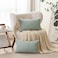 a moment Light Green Chenille Throw Pillow Covers 12x20 Inch Pack of 2 Modern Decorative Throw Pillow Covers Farmhouse Cross Covers Home Decor for Sofa Living Room Spring