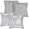 Irenare 4 Pcs Sequin and Fluffy Pillow Covers Winter Throw Pillow Cases Soft Cushion Cover for Couch Bed Sofa Xmas Day18 x 18 InchSilver Gray