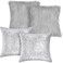 Irenare 4 Pcs Sequin and Fluffy Pillow Covers Winter Throw Pillow Cases Soft Cushion Cover for Couch Bed Sofa Xmas Day18 x 18 InchSilver Gray