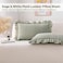 K MASANIJI 2 Pack Sage Green Plaid Ruffle Gingham Lumbar Throw Pillow Shams 100 Washed Cotton Decorative Checkered Farmhouse Zipper Closure Pillow Covers for BedSofa 12x20