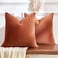 GriNeed Throw Pillow Covers Rust Set of 2 18x18 Inch Pillow Covers Soft Velvet Fall Decorative Cases for Couch Sofa Bed Home Boho Decor Modern Farmhouse Cushion Covers