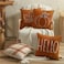 KISVODS Fall Pillow Covers 18x18 Thanksgiving Farmhouse Decorations Maple Leaf Pumpkin Outdoor Fall Decor Throw Pillow Covers Orange Plaid Autumn Harvest Cushion Case for Sofa Couch Set of 4