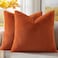 Pallene Faux Fur Plush Throw Pillow Covers 18x18 Set of 2 Soft Fluffy Couch Pillow Covers for Living Room Rust