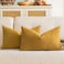 a moment Pack of 2 Decorative Chenille Throw Pillow Covers with Twill Cushion Covers for Sofa Living Room Couch Bed 12x20 Inch Yellow