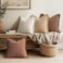MIULEE Decorative Couch Pillow Covers Neutral Linen Fringe Throw Pillows Set of 4 Accent Rustic Cushions Boho Farmhouse Pillowcases for Bed Sofa Living Room Spring Home Decor 18x18 Inch BeigeBrown