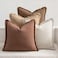 MIULEE Decorative Couch Pillow Covers Neutral Linen Fringe Throw Pillows Set of 4 Accent Rustic Cushions Boho Farmhouse Pillowcases for Bed Sofa Living Room Spring Home Decor 18x18 Inch BeigeBrown