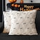 4TH Emotion Halloween Ghost Decorative Pillow Covers 18x18 Set of 2 Beige Soft Plush Faux Fur Farmhouse Throw Cushion Cases for Fall Holiday Home Decorations