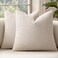 MIULEE 22x22 Inch Decorative Euro Sham Pillow Covers for Couch Bed Set of 2 Textured Boucle Neutral Throw Pillow Covers Natural Beige Ivory Accent Solid Pillowcase Sofa Living Room Home Decor