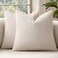 MIULEE 22x22 Inch Decorative Euro Sham Pillow Covers for Couch Bed Set of 2 Textured Boucle Neutral Throw Pillow Covers Natural Beige Ivory Accent Solid Pillowcase Sofa Living Room Home Decor